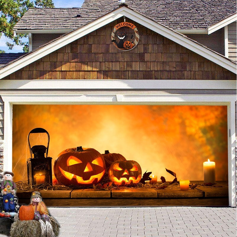 Halloween Garage Background Decoration Hanging Cloth