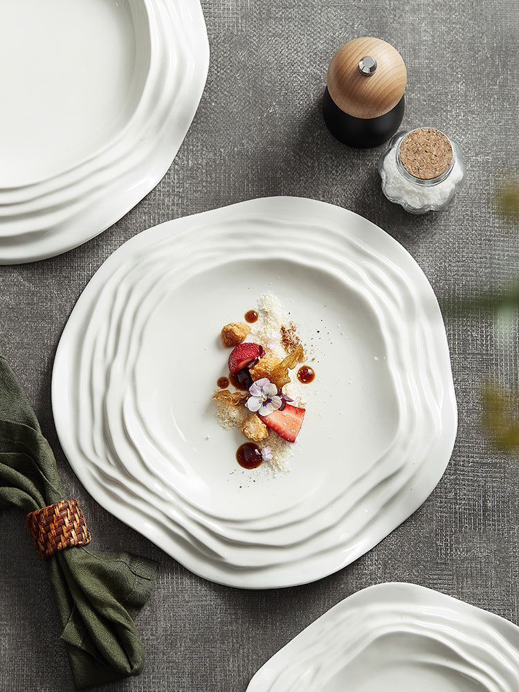 Assiette en céramique pour hôtel, assiette à steak occidentale, assiette à pâtes personnalisée