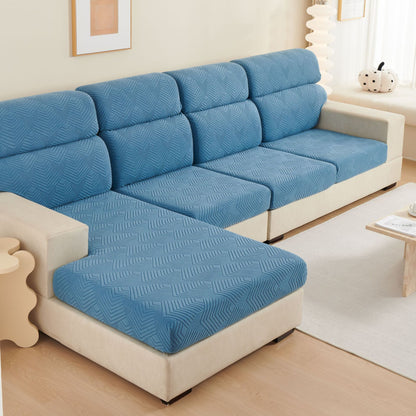 Plain Elastic Non-slip Sofa Seat Cover Three-dimensional Jacquard Velvet Elastic Mix-and-match Combination Sofa