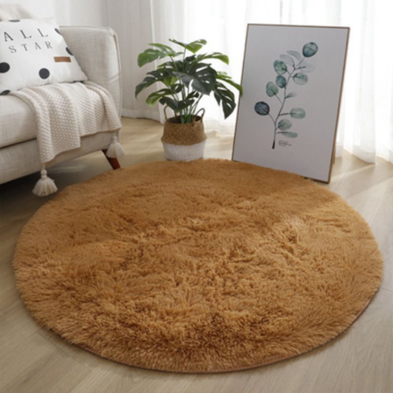 Tie Dye Silk Carpet Long Hair Round Bedroom Thickened Floor Mat