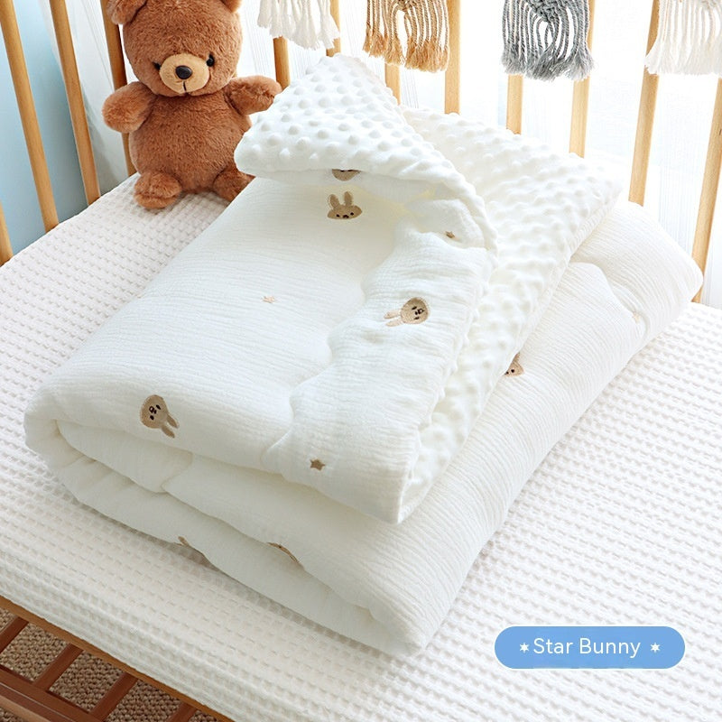 Children's Pure Cotton Wrinkled Gauze And Bean Down Quilt