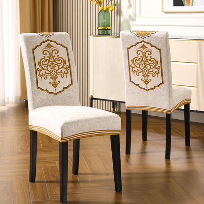 Exquisite Embroidered Thickening Dining Home Cushion Wind Elastic Chair Covers