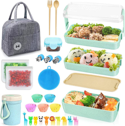 27-piece Lunch Box Lunch Box Suit Thermal Bag Breakfast Cup Snack Bag Japanese Lunch Box Suit