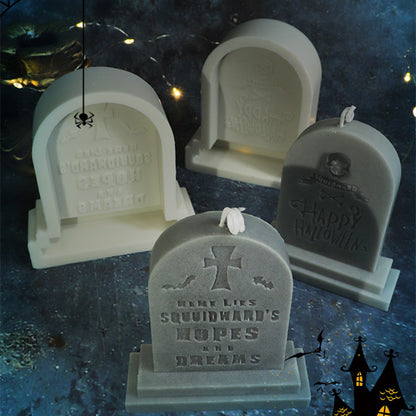 Halloween Tombstone Shape Aroma Plaster Flip Sugar Silicone Mold