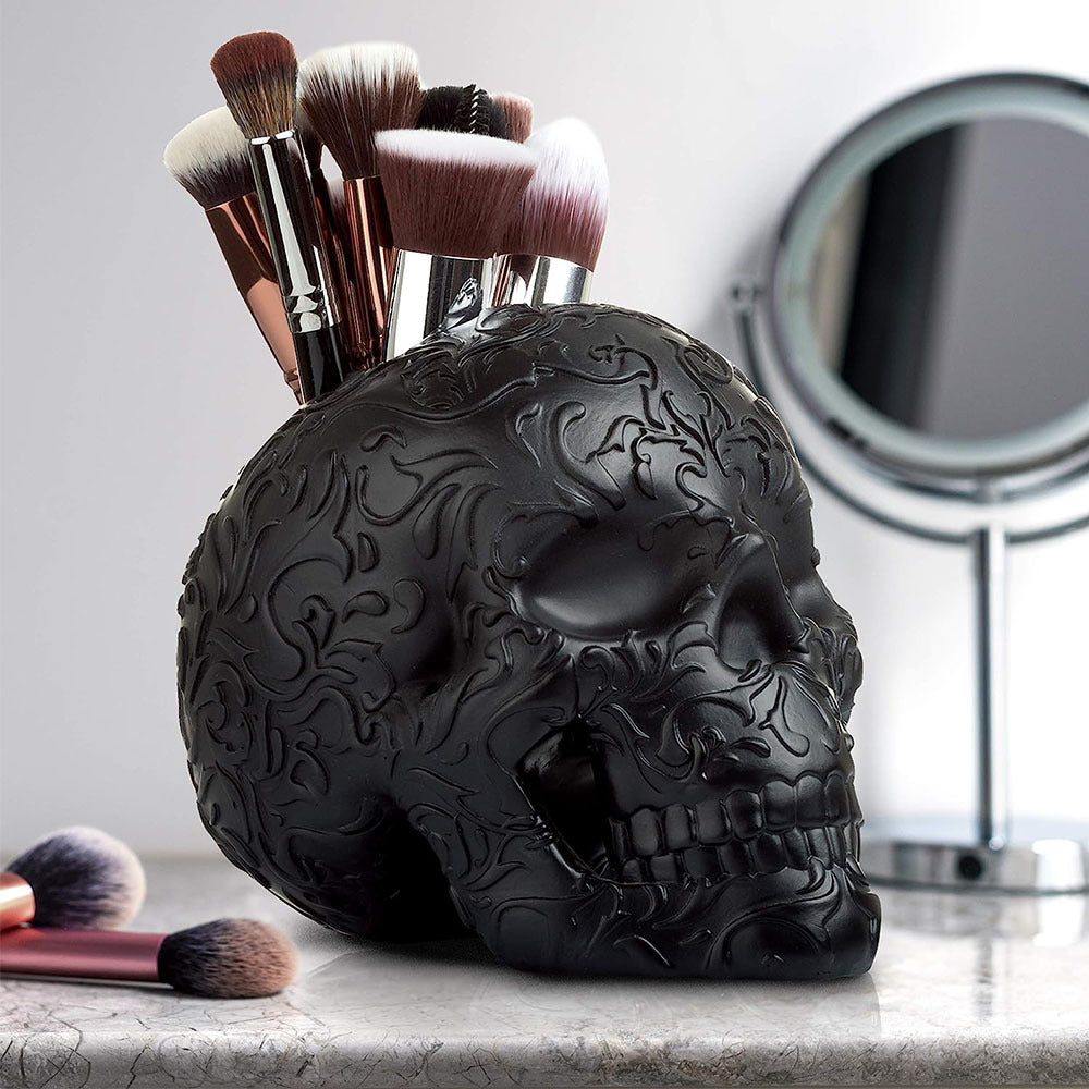 Halloween Atmosphere Decoration Black Skull Resin Craft Ornament