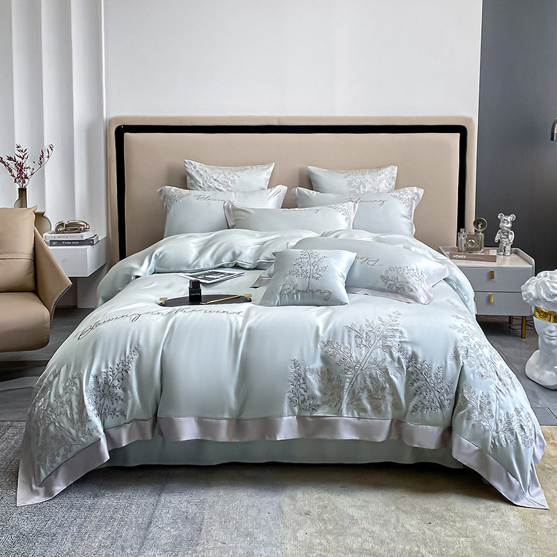 High-end Embroidered Lyocell Fiber Bed Sheet Four-piece Set