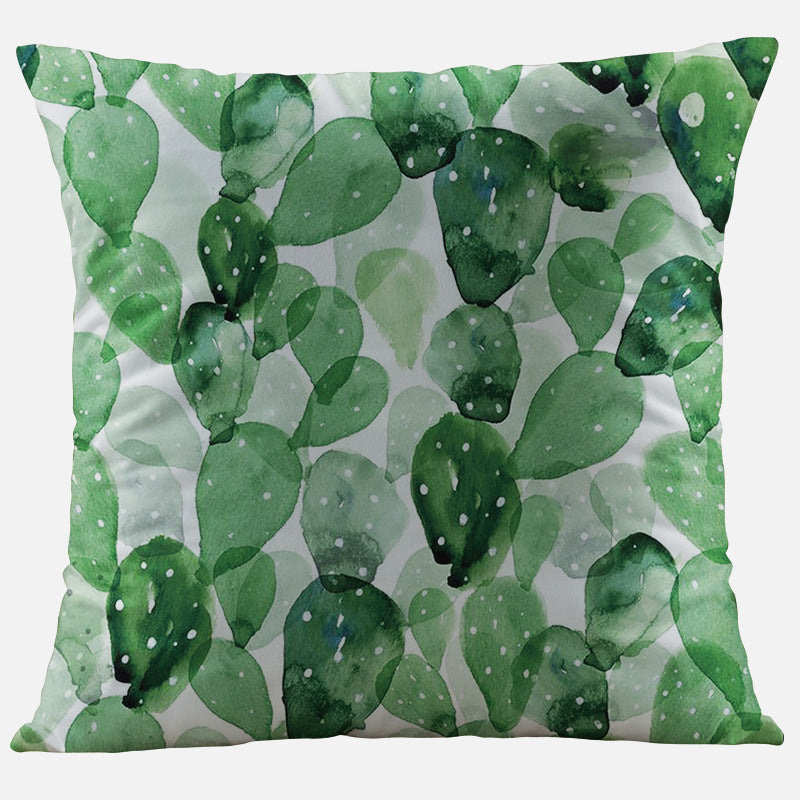 Nordic Style Plant Flower Pillow Waist Pillowcase