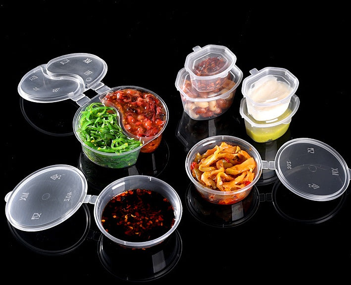 300pcs Disposable Plastic Sauce Box