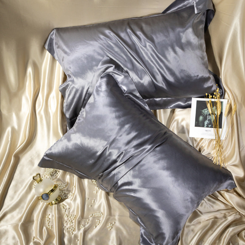 Solid Color Thick  Silk Double-sided Silk Pillowcase