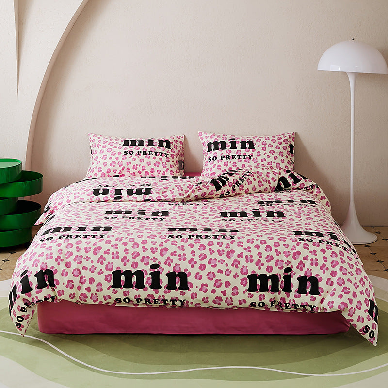 2024 New All-cotton Printed Four-piece Set Bed