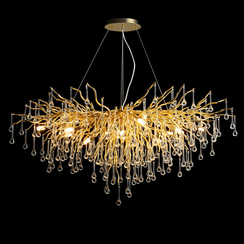 Postmodern Light Luxury Chandelier Water Drop Crystal Lamp Atmosphere