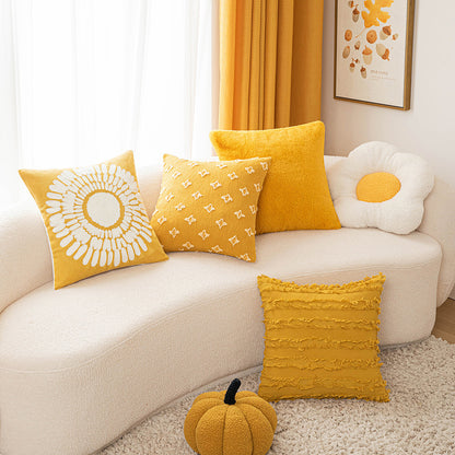 Yellow Pillow Cover Combination Solid Color Ornament Pillow