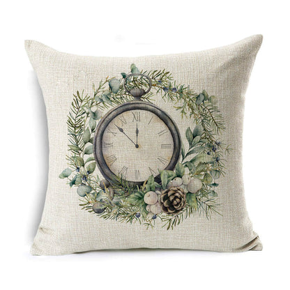 Christmas Gift Wreath Linen Hugging Pillowcase