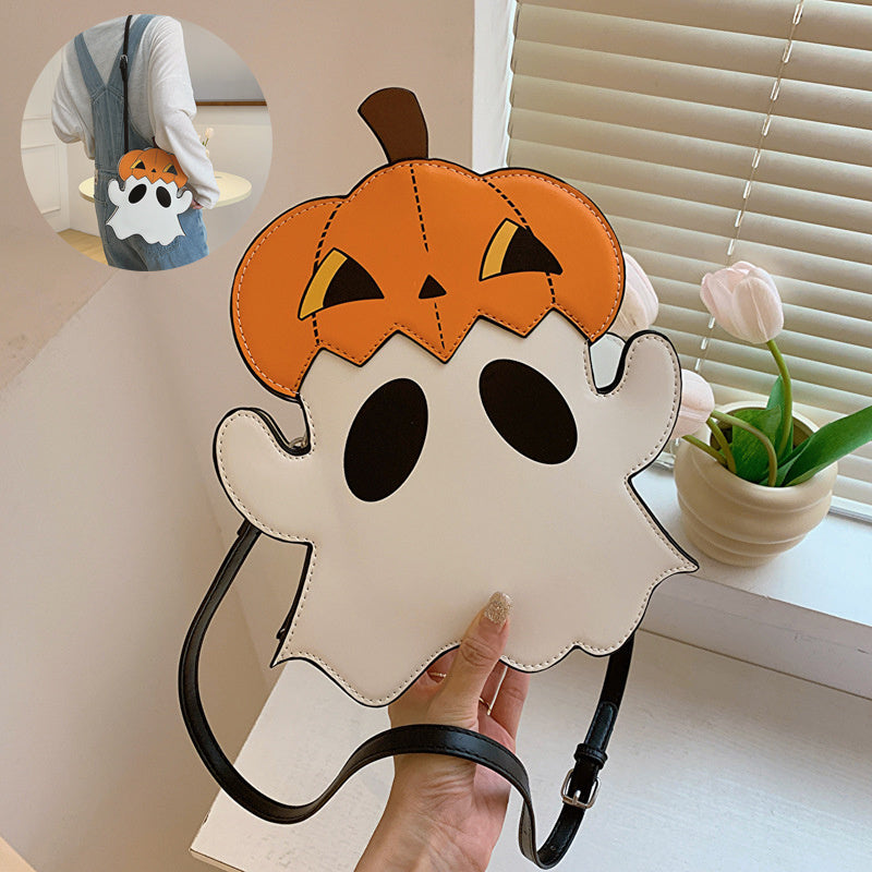 Halloween Shouder Bags Creative 3D Cartoon Pumpkin Ghost Design Cute Bags Women Cell Phone Purses Novelty Personalized Candy Crossbody Bags