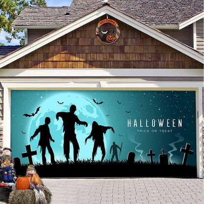 Halloween Garage Background Decoration Hanging Cloth