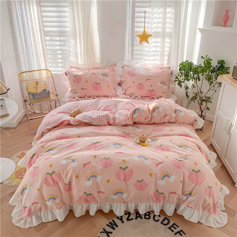 All Cotton Pure Cotton Girl Heart Princess Wind Bed Wind Broken Flowers Small