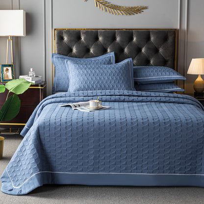 Three-piece Solid Color Quilted Quilted Bed Cover