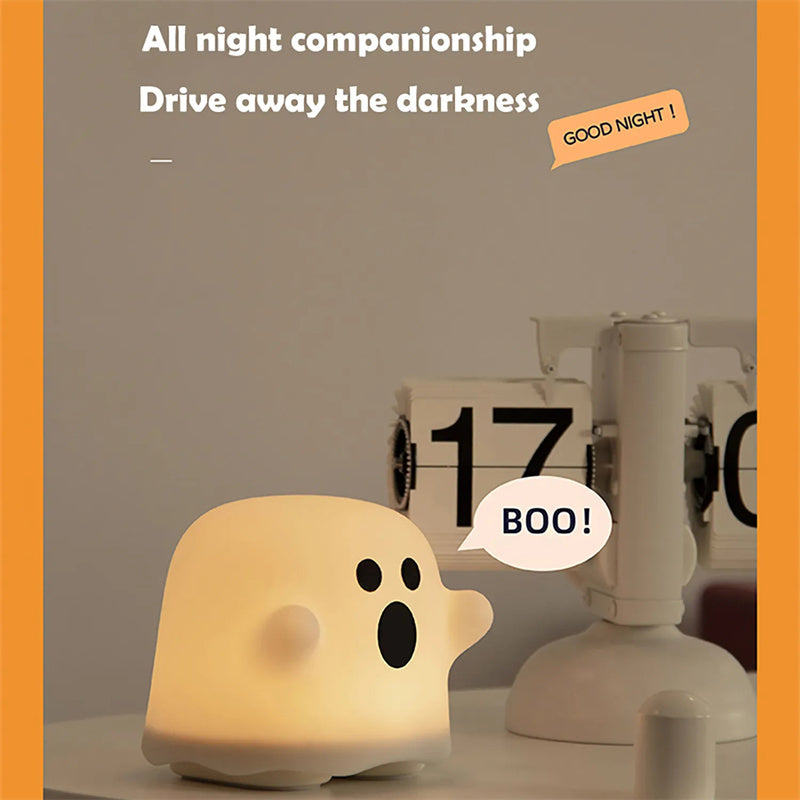 Lámpara de noche de silicona para decoración del hogar, lámpara LED con sensor táctil para mesita de noche, para dormitorio de niñas, decoración de sala de estar, regalo de cumpleaños para niños, decoraciones de Halloween