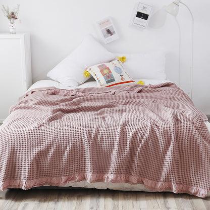 Couverture de loisirs en coton gaufré coréen, couverture de lit pour chambre à coucher, couverture de canapé, couverture d'été pour sieste, serviette de sieste