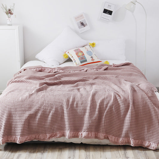 Couverture de loisirs en coton gaufré coréen, couverture de lit pour chambre à coucher, couverture de canapé, couverture d'été pour sieste, serviette de sieste