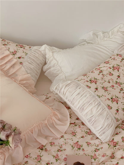 Ensemble de literie quatre pièces en pur coton Anna's Rose Garden Ins Retro French Romantic Floral 15 pièces