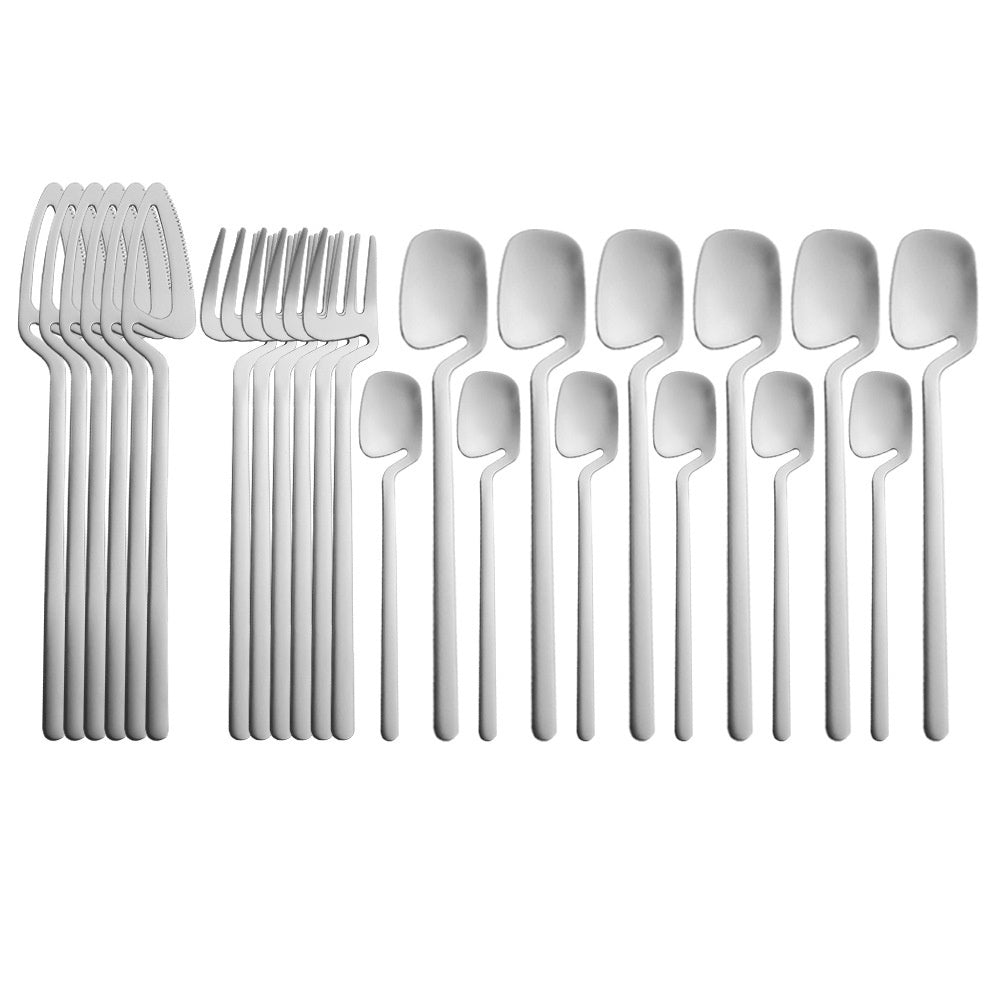 24 Piece Set Of Stainless Steel Cup Hanging Tableware