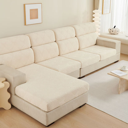 Plain Elastic Non-slip Sofa Seat Cover Three-dimensional Jacquard Velvet Elastic Mix-and-match Combination Sofa