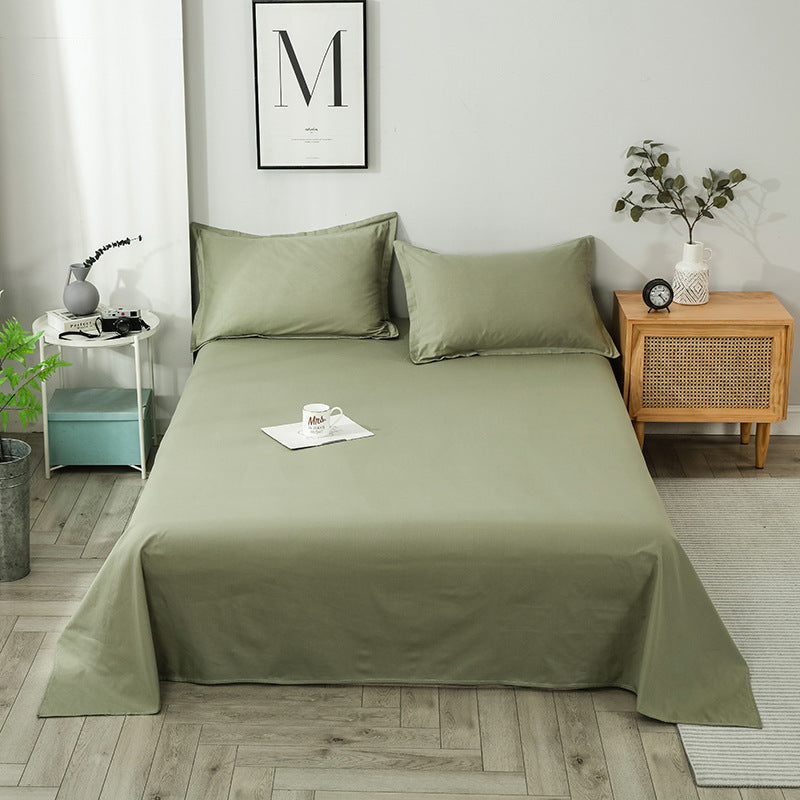 Solid Color Sanding Washed Cotton Single Piece Is Pure Student Dormitory Single Bed Sheet