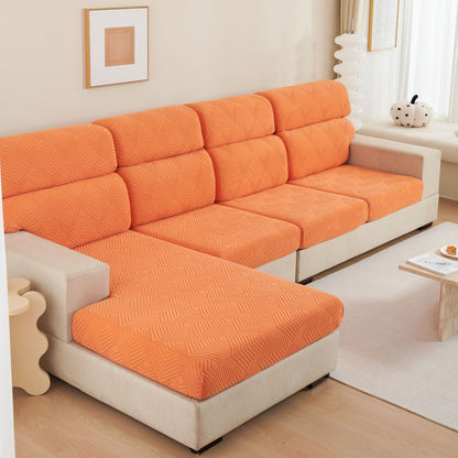 Plain Elastic Non-slip Sofa Seat Cover Three-dimensional Jacquard Velvet Elastic Mix-and-match Combination Sofa