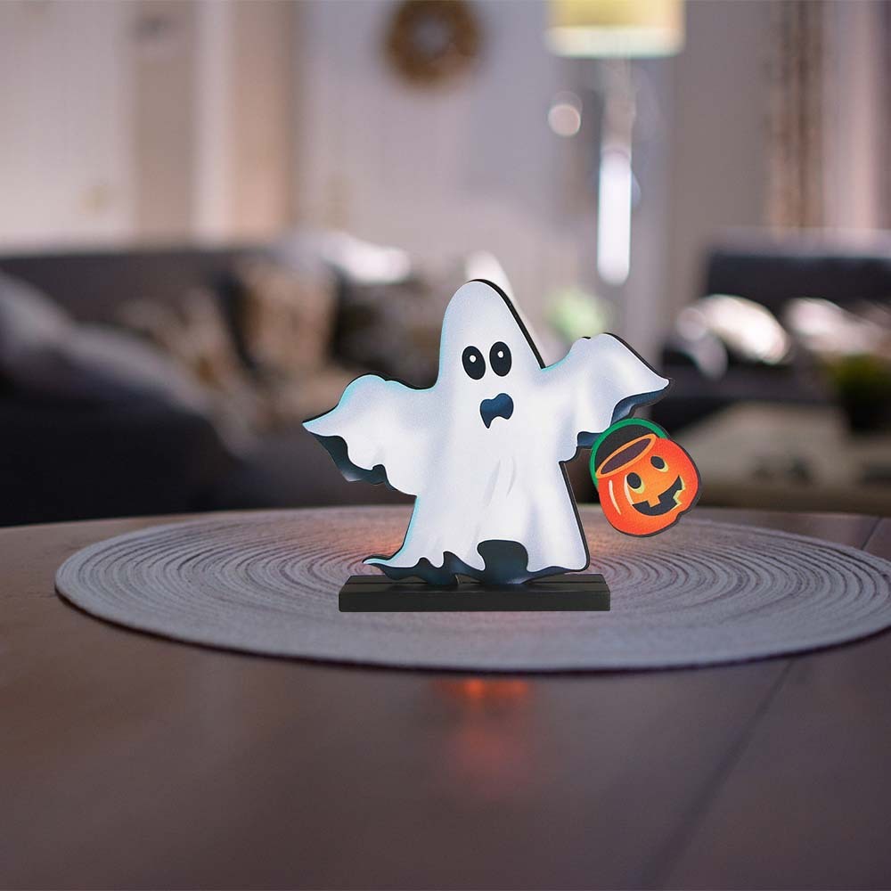 Décoration de maison en MDF pour Halloween, décoration d'ambiance de fête de vacances, artisanat décoratif en bois, Amazon