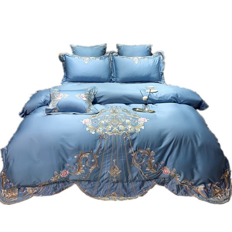 Four-piece Cotton Long-staple Cotton Bed Linen Embroidered Cotton