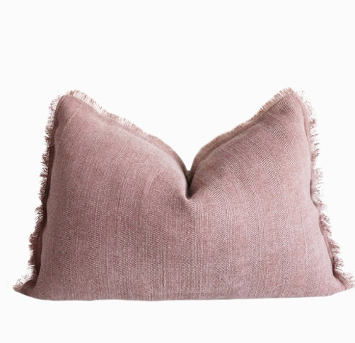 Summer Raw Edge Cotton And Linen Sofa Bed Decorative Cushion Square Waist Pillow