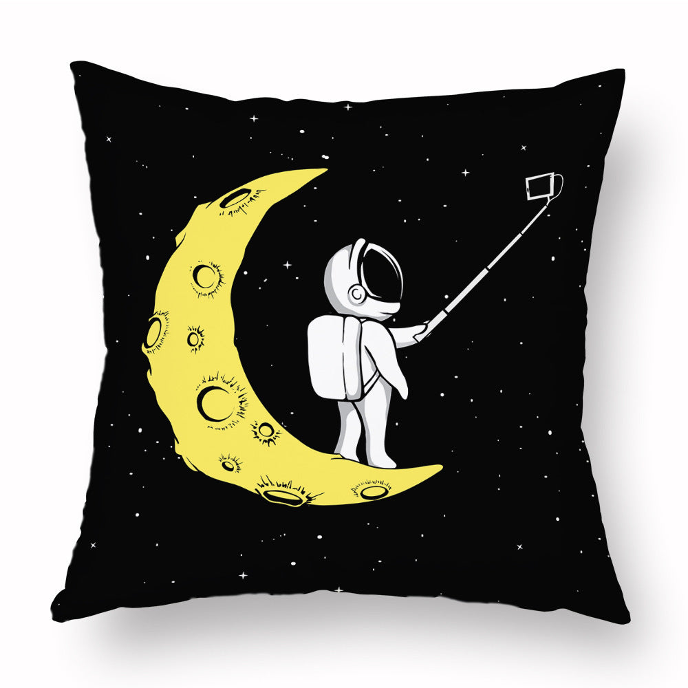 Cartoon Astronaut Short Plush Pillowcase