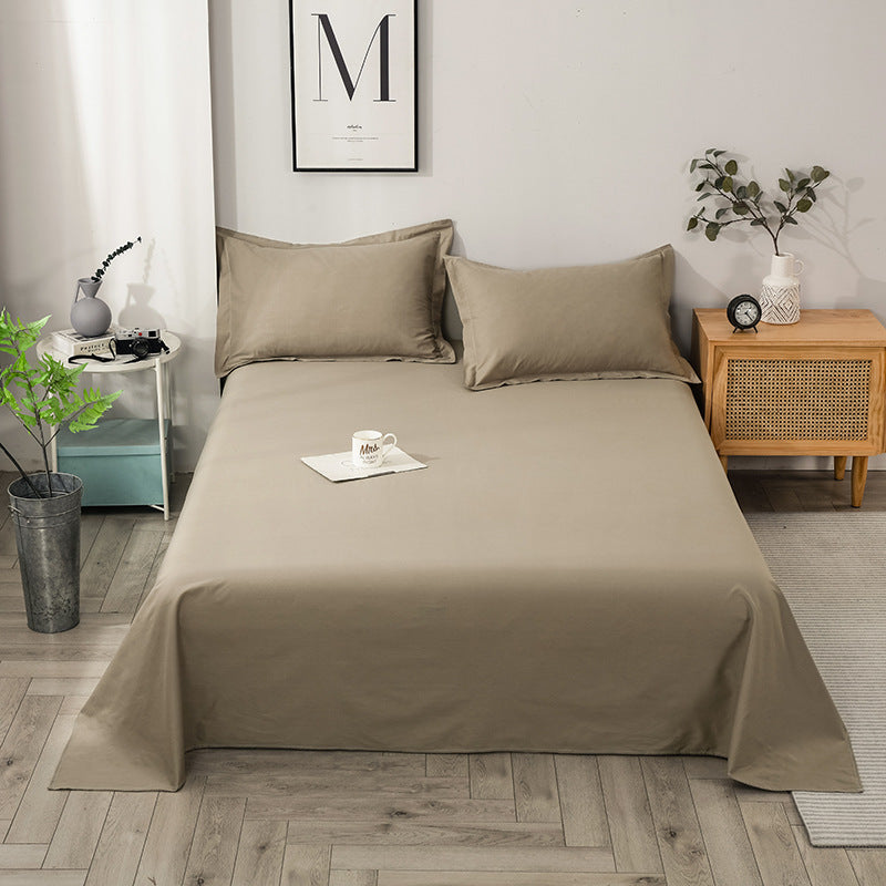 Solid Color Sanding Washed Cotton Single Piece Is Pure Student Dormitory Single Bed Sheet