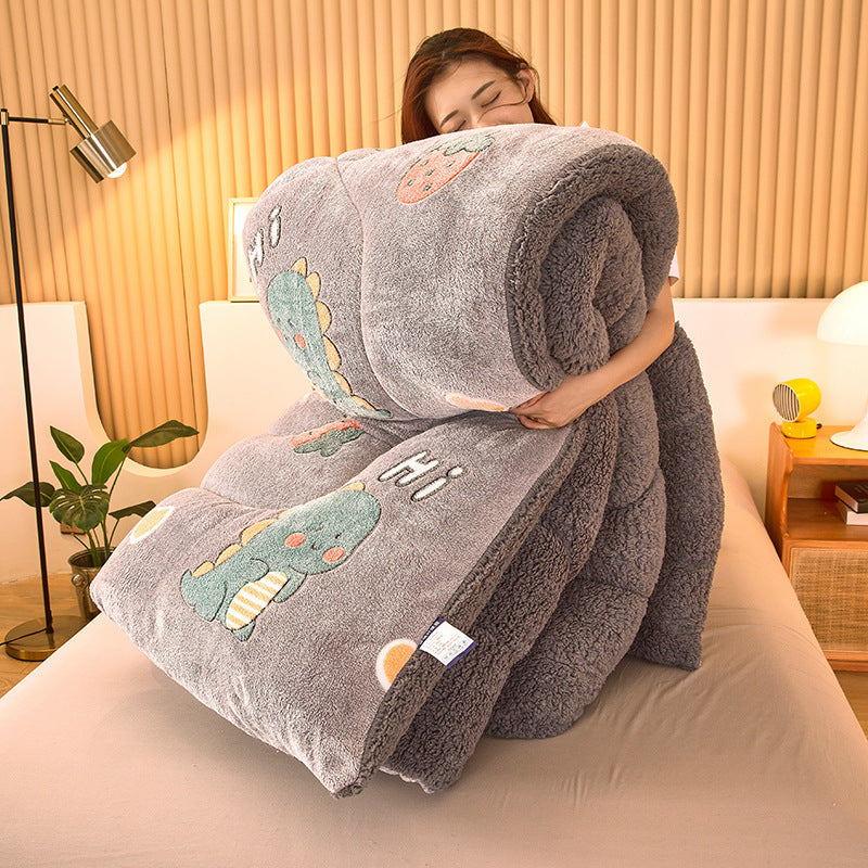 Winter Double-sided Fleece Thickened Warm Lamb Fleece Quilt