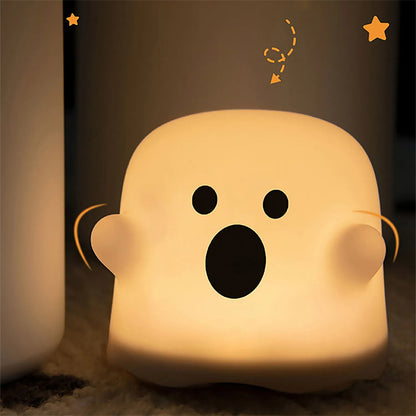 Lampe de chevet en silicone à capteur tactile LED pour décoration d'intérieur, idéal pour les chambres de filles, le salon, un cadeau d'anniversaire pour enfants ou comme décoration d'Halloween