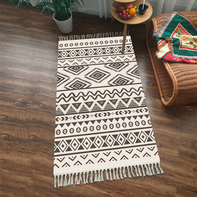 Imitation Cotton And Linen Tassel Woven Floor Mat Cushion