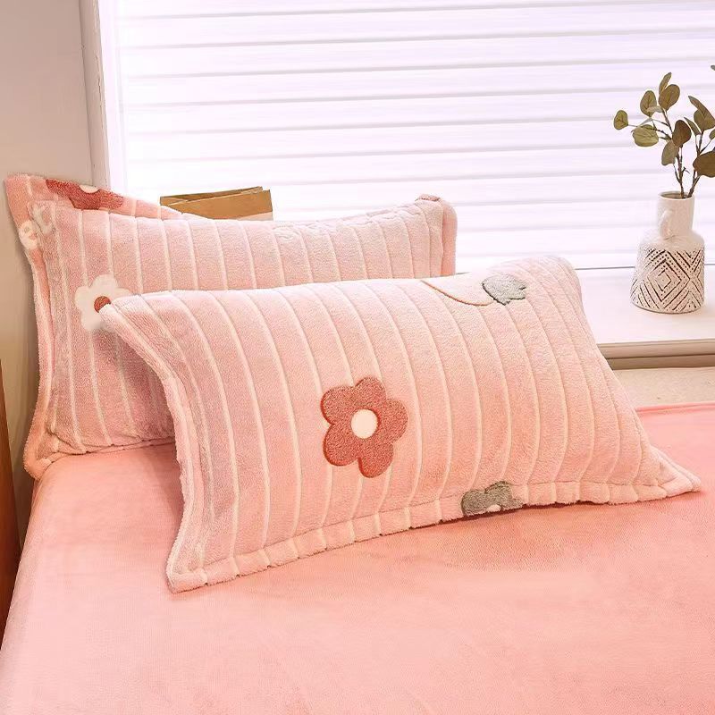 Fleece-lined Double-sided Fleece Winter Warm Coral Fleece Pillowcase