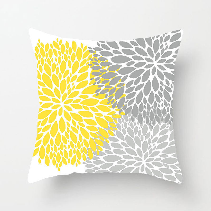 Housse de coussin moderne à imprimé marguerite jaune