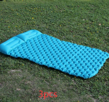 Tapis de camping gonflable pour tente, coussin double pour extérieur, pique-nique, plage, deux couvertures à carreaux, coussin pour bébé, repos à la maison, matelas doux