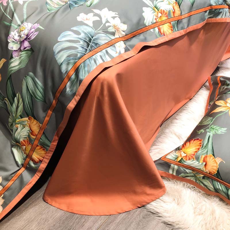 Four-piece Printed Long-staple Cotton  Villa Quilt Cover