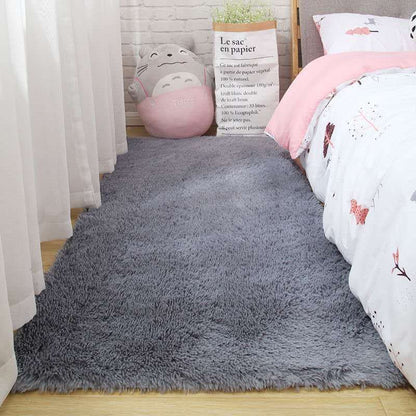 Alfombra de lana de seda para dormitorio, bonita habitación, mesita de noche