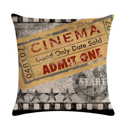 Home Retro Movie Subtitles Sofa Office Linen Pillowcase