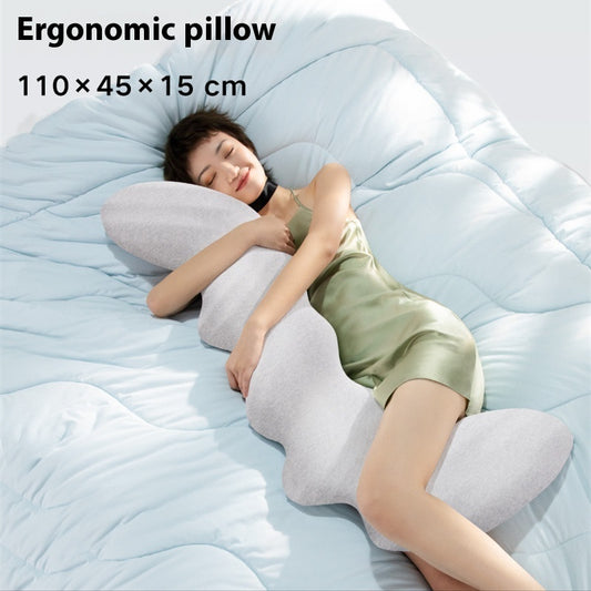 Almohada ergonómica grande para mujeres embarazadas que duermen en la cama larga con soporte para las piernas