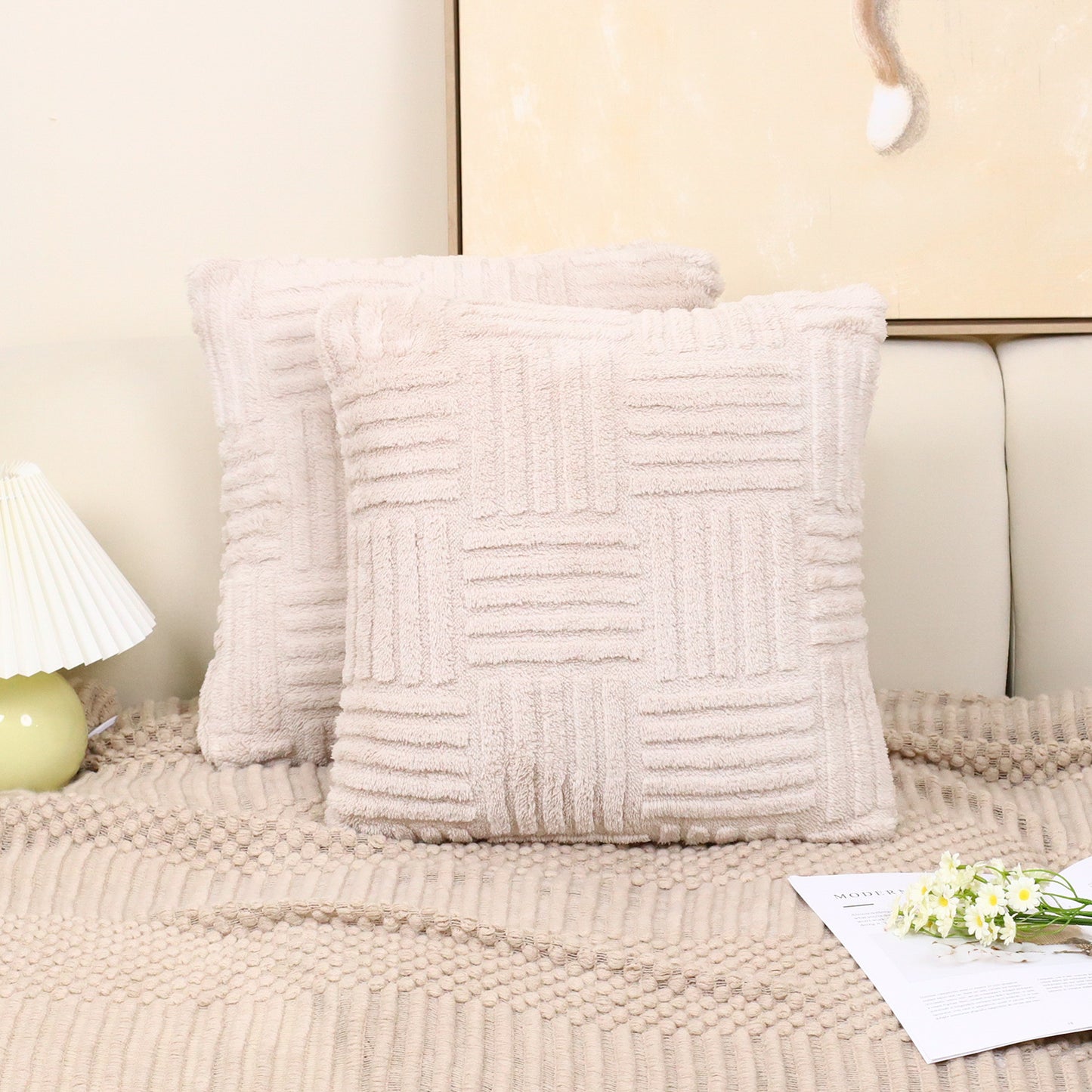 Pillow Cover Woven Plush Pillowcase Pillow Cover