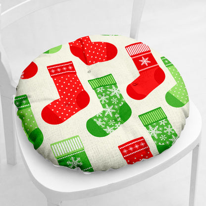 Cotton-filled Thickened Cotton And Linen Printing Chair Cushion